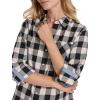 imageNautica Womens Button Front Long Sleeve Roll Tab ShirtBlackWhite Swan