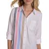 imageNautica Womens Button Front Long Sleeve Roll Tab ShirtConfetti