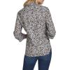 imageNautica Womens Button Front Long Sleeve Roll Tab ShirtDeep French Blue Multi