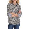 imageNautica Womens Button Front Long Sleeve Roll Tab ShirtDeep French Blue Multi