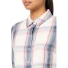 imageNautica Womens Button Front Long Sleeve Roll Tab ShirtDeep Pink Multi