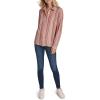 imageNautica Womens Button Front Long Sleeve Roll Tab ShirtHaute Red Multi
