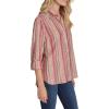 imageNautica Womens Button Front Long Sleeve Roll Tab ShirtHaute Red Multi