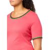 imageNautica Womens Cotton Short Sleeve Solid Knit TopRouge