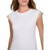 imageNautica Womens Crew Neckline Short Ruffle Sleeve ShirtBright White