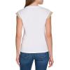 imageNautica Womens Crew Neckline Short Ruffle Sleeve ShirtBright White
