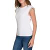 imageNautica Womens Crew Neckline Short Ruffle Sleeve ShirtBright White