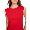 imageNautica Womens Crew Neckline Short Ruffle Sleeve ShirtHaute Red