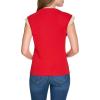 imageNautica Womens Crew Neckline Short Ruffle Sleeve ShirtHaute Red