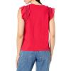 imageNautica Womens Crew Neckline Short Ruffle Sleeve ShirtRegatta Red