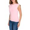 imageNautica Womens Crew Neckline Short Ruffle Sleeve ShirtTaffy Pink