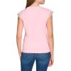 imageNautica Womens Crew Neckline Short Ruffle Sleeve ShirtTaffy Pink