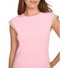 imageNautica Womens Crew Neckline Short Ruffle Sleeve ShirtTaffy Pink