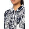 imageNautica Womens Short Sleeve Knit Paisley Print Collared PoloNight SkyIvory