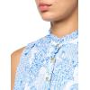 imageNautica Womens Sleeveless Pintuck Ruffle Neck Tile Print ShirtIvory Multi