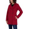 imageNautica Womens Soft Wool Blend Peacoat  Double Breasted Winter Coat with Detachable HoodDeep Red