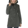 imageNautica Womens Soft Wool Blend Peacoat  Double Breasted Winter Coat with Detachable HoodGray