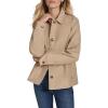 imageNautica Womens Solid Cropped Trench Coat JacketStone