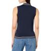 imageNautica Womens Solid Sleeveless Johnny Collar SweaterNight SkyBright White