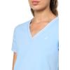 imageNautica Womens Solid VNeck Short Sleeve TShirtBreeze