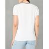 imageNautica Womens Solid VNeck Short Sleeve TShirtBright White