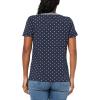 imageNautica Womens Solid VNeck Short Sleeve TShirtNight SkyWhite Bright