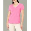 imageNautica Womens Solid VNeck Short Sleeve TShirtSangria Sunset