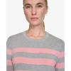 imageNautica Womens Stripe Long Sleeve Crewneck SweaterMist Heather Multi