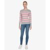 imageNautica Womens Stripe Long Sleeve Crewneck SweaterMist Heather Multi
