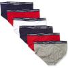 imageNautica Mens 6 Pack Classic Cotton Fly Front BriefsPeacoatNautica RedHeather GreyWhite 6 Pack