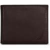 imageNautica Mens Bifold Leather Wallet  RFID Blocking  ID Window  Card Slots  Organization  Durable  Stylishmbroidered Sail  Brown