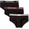 imageNautica Mens Classic Cotton Stretch Multipack BriefsBlack  BlackTawny PortWhite Waistband