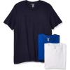 imageNautica Mens Cotton Crew Neck 3Pack TShirtPeacoatCobaltWhite