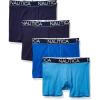 imageNautica Mens Cotton Stretch 4 Pack Boxer BriefsPeacoatSea CobaltAero Blue