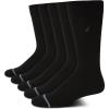 imageNautica Mens Dress Socks  5 Pack Breathable Comfort Stretch CrewLength Work Socks for Men for Business Formal Wear 6125Black Flat Knit