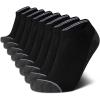 imageNautica Mens Low Cut Socks  8 Pack Soft Stretch Cushioned Athletic Ankle Socks for Men for Sports and Running Size 6125Classic Black