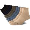 imageNautica Mens Quarter Socks  12 Pack Comfort Stretch Cushioned MoistureWicking Athletic Ankle Socks for Men Sizes 6125BrownNavyBlack