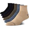 imageNautica Mens Quarter Socks  6 Pack Comfort Stretch Cushioned MoistureWicking Athletic Ankle Socks for Men Sizes 6125BrownNavyBlack
