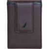 imageNautica Mens Slim Wallet  Card Case  RFID Blocking  ID Window  Minimalist  Lightweight  Genuine LeatherPop Color  BlackBrown