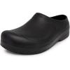 imageNautica Women Men Work Clogs Slides Slip Resistant Quick Drying Kitchen Shoes Cushioned Sandals with Arch SupportBlack