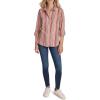 imageNautica Womens Button Front Long Sleeve Roll Tab ShirtHaute Red Multi