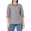 imageNautica Womens Button Front Long Sleeve Roll Tab ShirtNight Sky