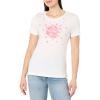 imageNautica Womens Graphic Tee Short Sleeve Crew Neckline TShirtBright WhiteSeashell
