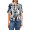 imageNautica Womens Short Sleeve Knit Paisley Print Collared PoloNight SkyIvory