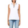 imageNautica Womens Solid Sleeveless Johnny Collar Polo ShirtBright White