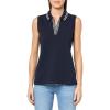imageNautica Womens Solid Sleeveless Johnny Collar Polo ShirtNight Sky