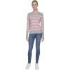 imageNautica Womens Stripe Long Sleeve Crewneck SweaterMist Heather Multi