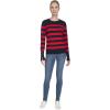 imageNautica Womens Stripe Long Sleeve Crewneck SweaterNight Sky Regatta Red
