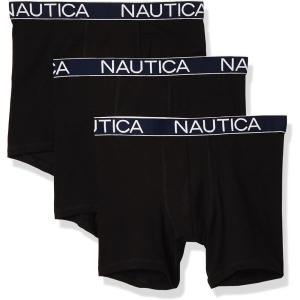 imageNautica Mens 3 Pack Cotton Stretch Boxer BriefBlack
