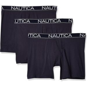 imageNautica Mens 3 Pack Cotton Stretch Boxer BriefPeacoat